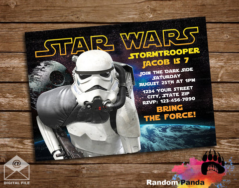 Star Wars Stormtrooper Party Invitation