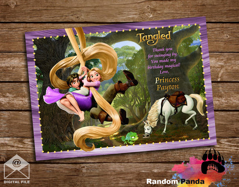 Tangled Rapunzel Thank You Card