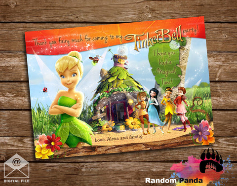 Tinkerbell Fairy Garden Thank You Card