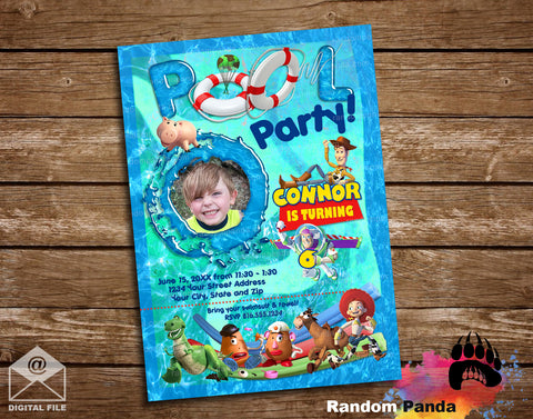 Toy Story Buzz and Woody Pool Party Invitation