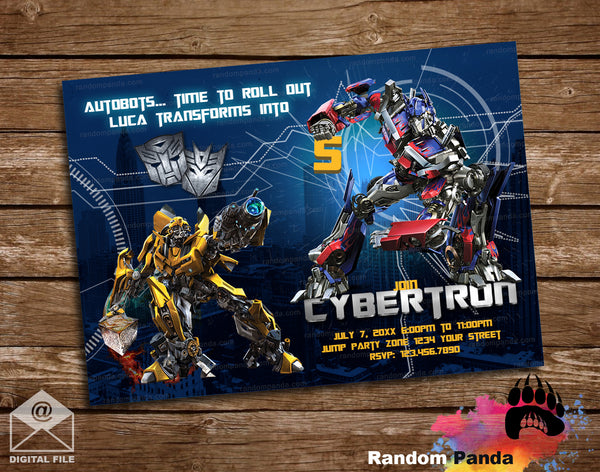 Transformers Party Invitation – Random Panda