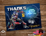 Transformers Thank You Card