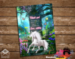 Unicorn Thank You Card, Sparkling Thanks Note