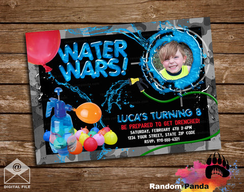 Water Balloons Party Invitation
