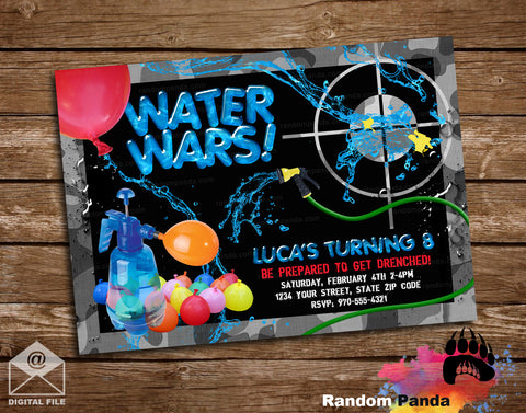 Water Balloons Birthday Party Invitation