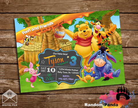 Winnie the Pooh Birthday Party Invitation