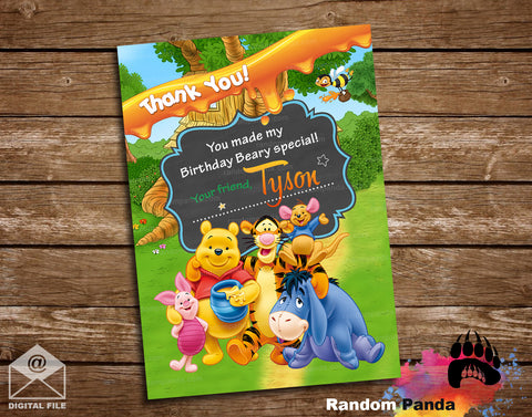 Winnie the Pooh Thank You Card
