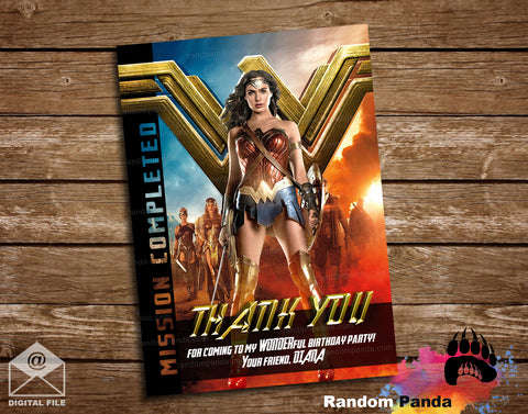 Wonder Woman Thank You Card